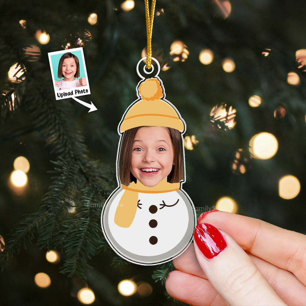 Christmas Snowman With Kids - Gift For Family - Personalized Acrylic Ornament - NA94