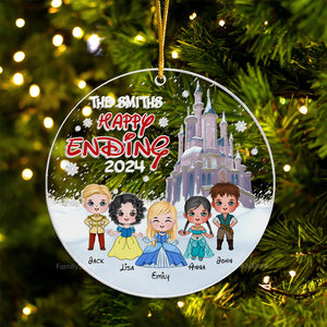 The Happy Ending Fairy Tale Prince And Princess - Gift For Family - Personalized Acrylic Ornament - CL23 NA94