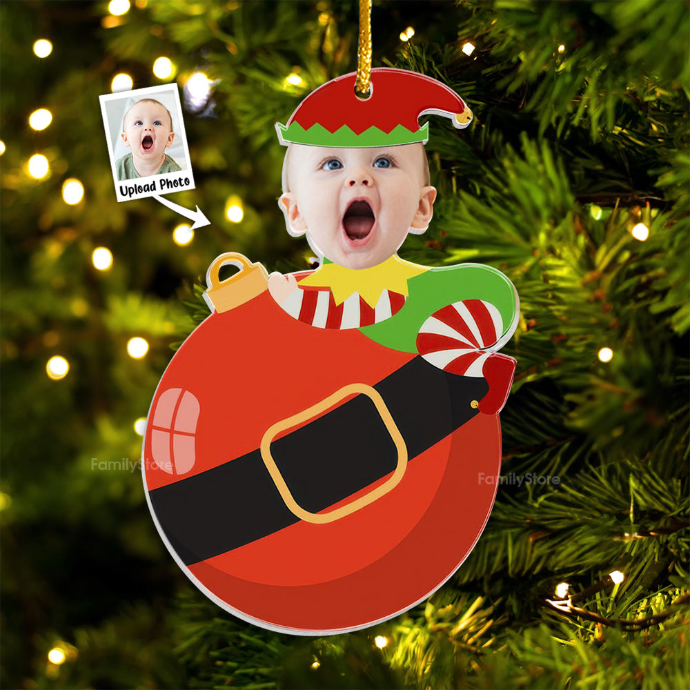 Cute Baby Elf Christmas - Gift For Family - Personalized Acrylic Ornament NA94