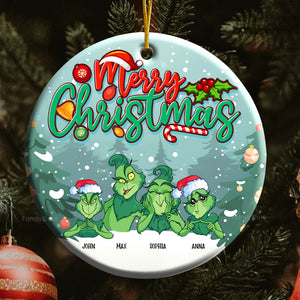 Merry Greenmas We Are Ready - Gift For Family - Personalized Ceramic Ornament - CL27 NA94