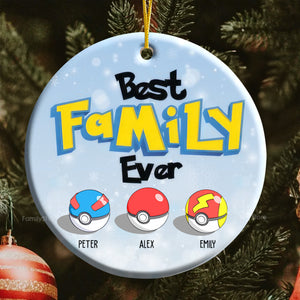 Pokemon The Best Family Ever - Gift For Family - Personalized Ceramic Ornament - CL10 NA94