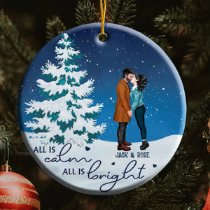 All Is Calm All Is Bright - Gift For Couples - Personalized Ceramic Ornament - CL30 NH96