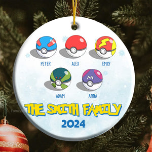 Pokemon We Are The Best Team, The Best Family Forever - Gift For Family - Personalized Ceramic Ornament - CL10 NA94