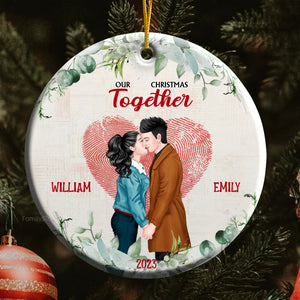 Our First Christmas Together - Gift for Couples - Personalized Ceramic Ornament - CL30 NH96