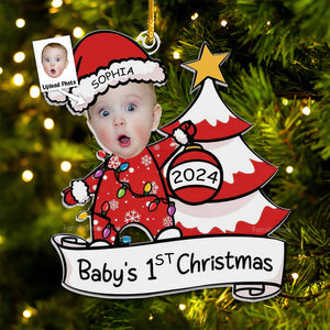 Baby's First Christmas Baby Newborn - Gift For Family - Personalized Acrylic Ornament