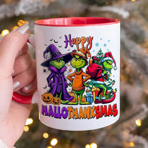 Monster Green Christmas HalloThanksMas Funny Accent Mug DN100