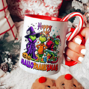 Monster Green Christmas HalloThanksMas Funny Accent Mug DN100