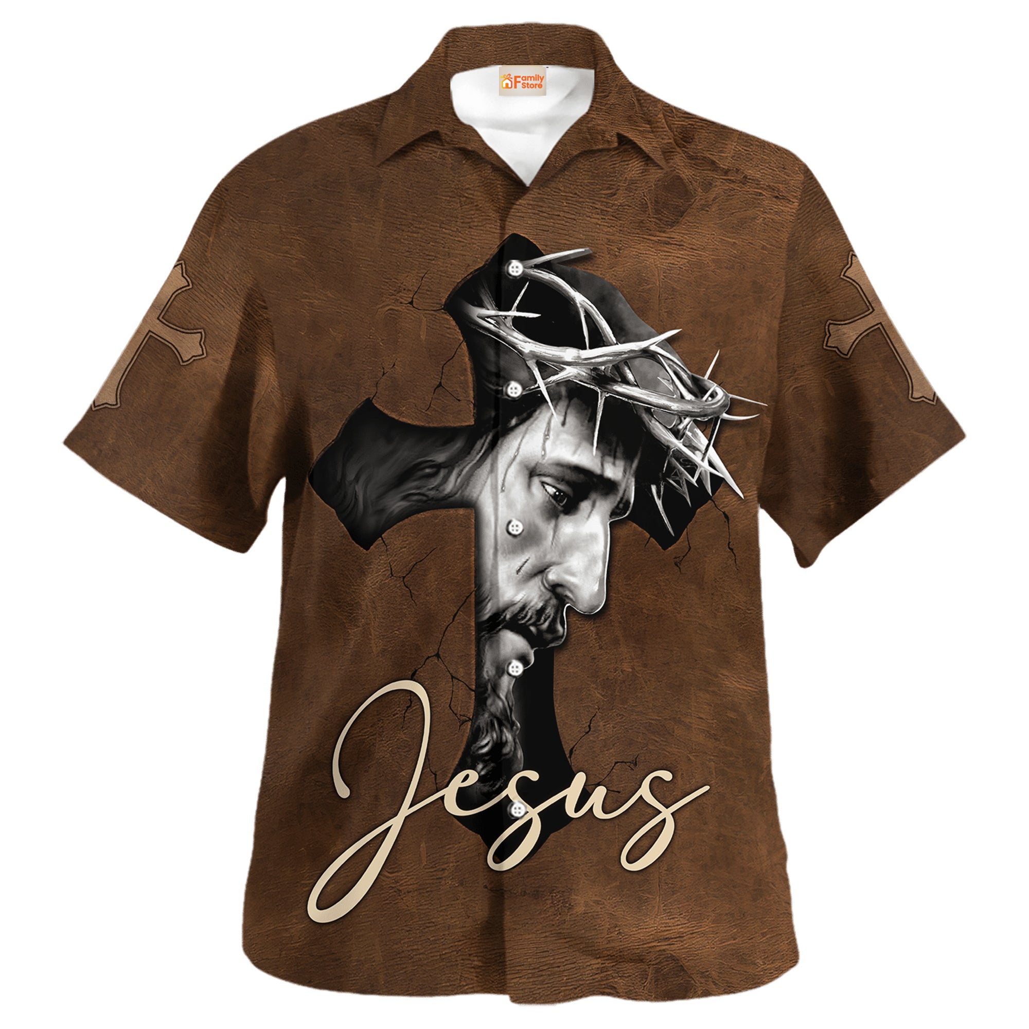 My King Wore This Crown Jesus Brown Hawaiian Shirt