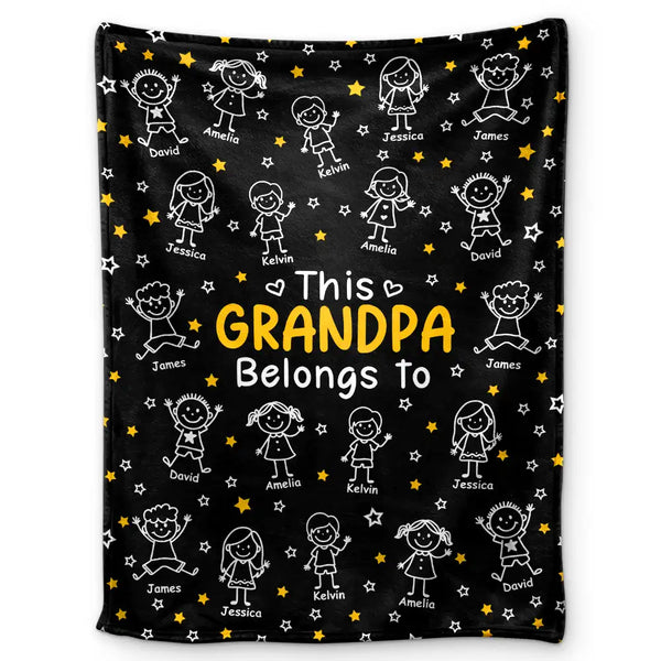 This Grandpa Grandma Belongs To Kids Pet - Personalized Fleece Blanket, Sherpa Blanket