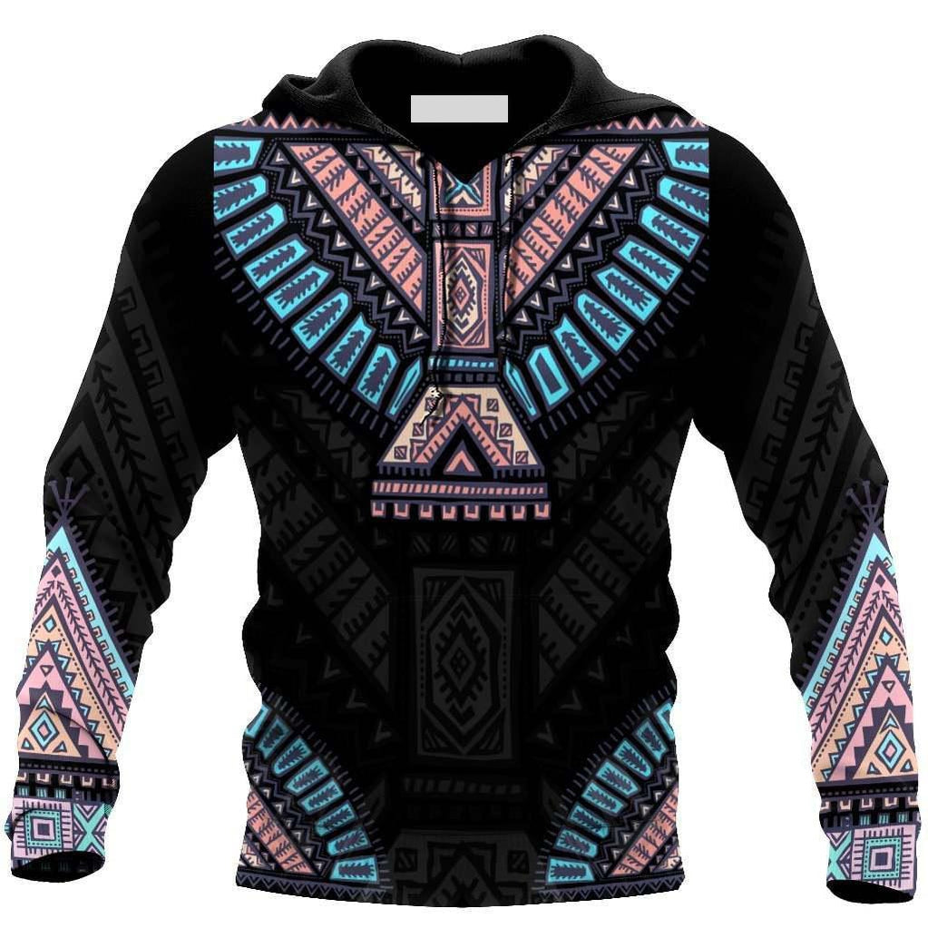 Native American Culture Black Color Hoodie For Men And Women