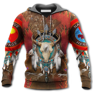 Native American Culture Bull Hoodie For Men And Women