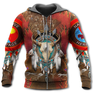 Native American Culture Bull Hoodie For Men And Women