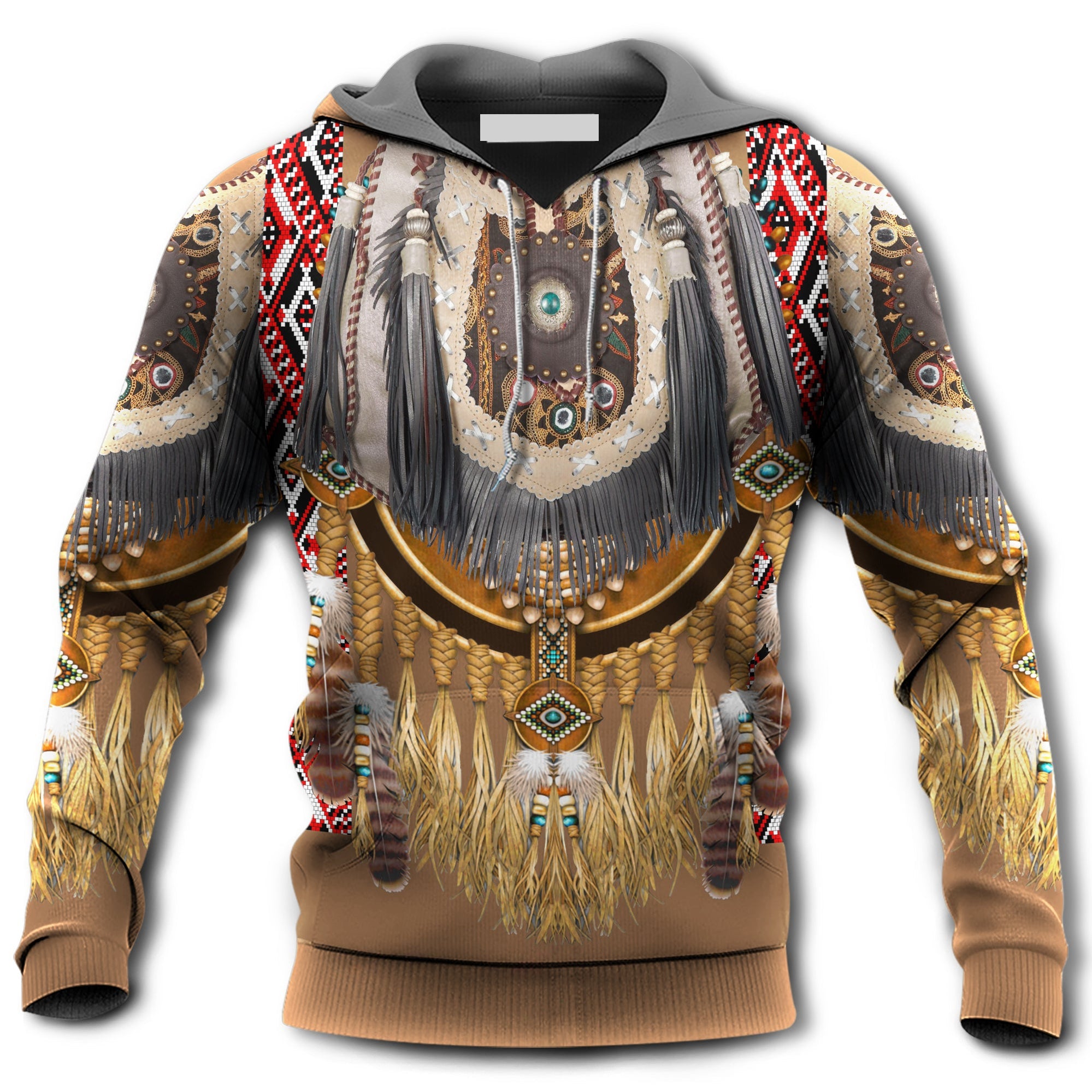 Native American Culture Feather Pattern Hoodie For Men & Women