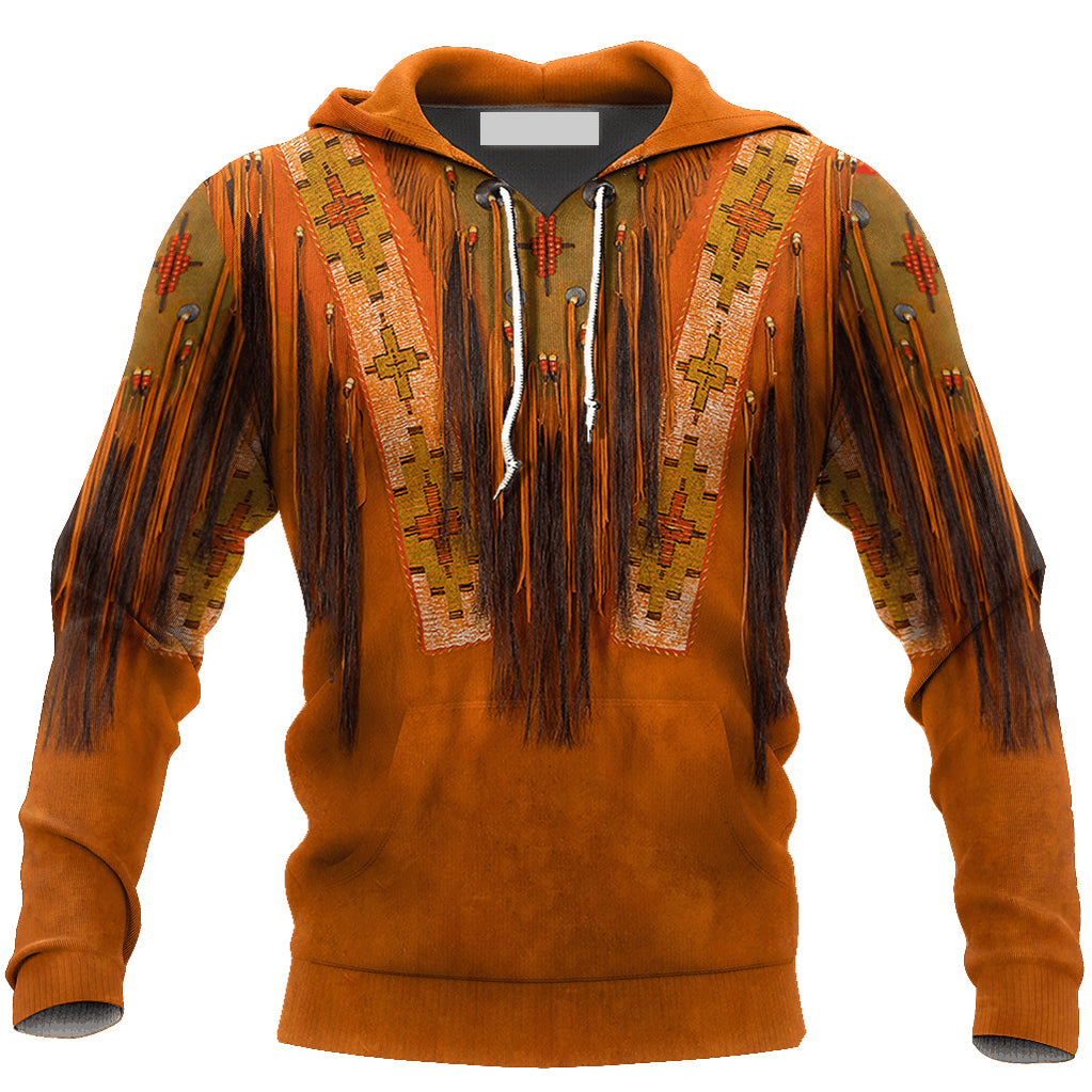 Native American Culture Orange Hoodie For Men & Women