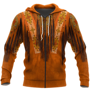 Native American Culture Orange Hoodie For Men & Women