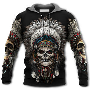 Native American Culture Skull Hoodie For Men & Women