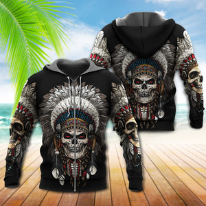 Native American Culture Skull Hoodie For Men & Women