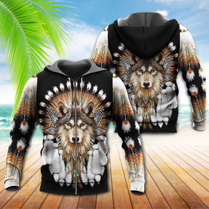 Native American Culture With Cool Wolf Hoodie For Men & Women