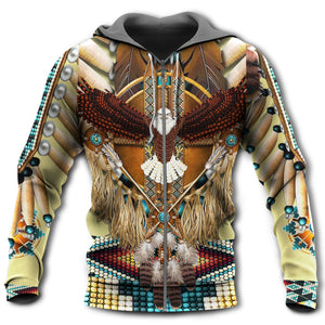 Native American Eagle Pattern Hoodie For Men & Women