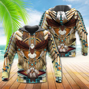 Native American Eagle Pattern Hoodie For Men & Women