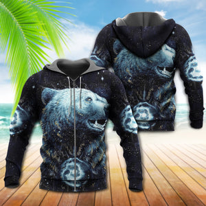 Native Bear Galaxy Dark Style - Hoodie For Men & Women