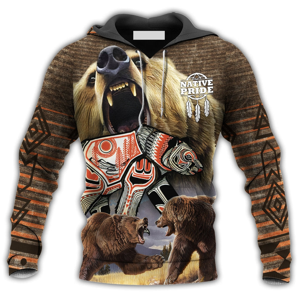 Native Bear Style Love Peace Hoodie For Men & Women