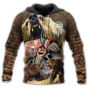 Native Bear Style Love Peace Hoodie For Men & Women