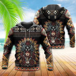 Native Beautiful Bear In American - Hoodie For Men & Women