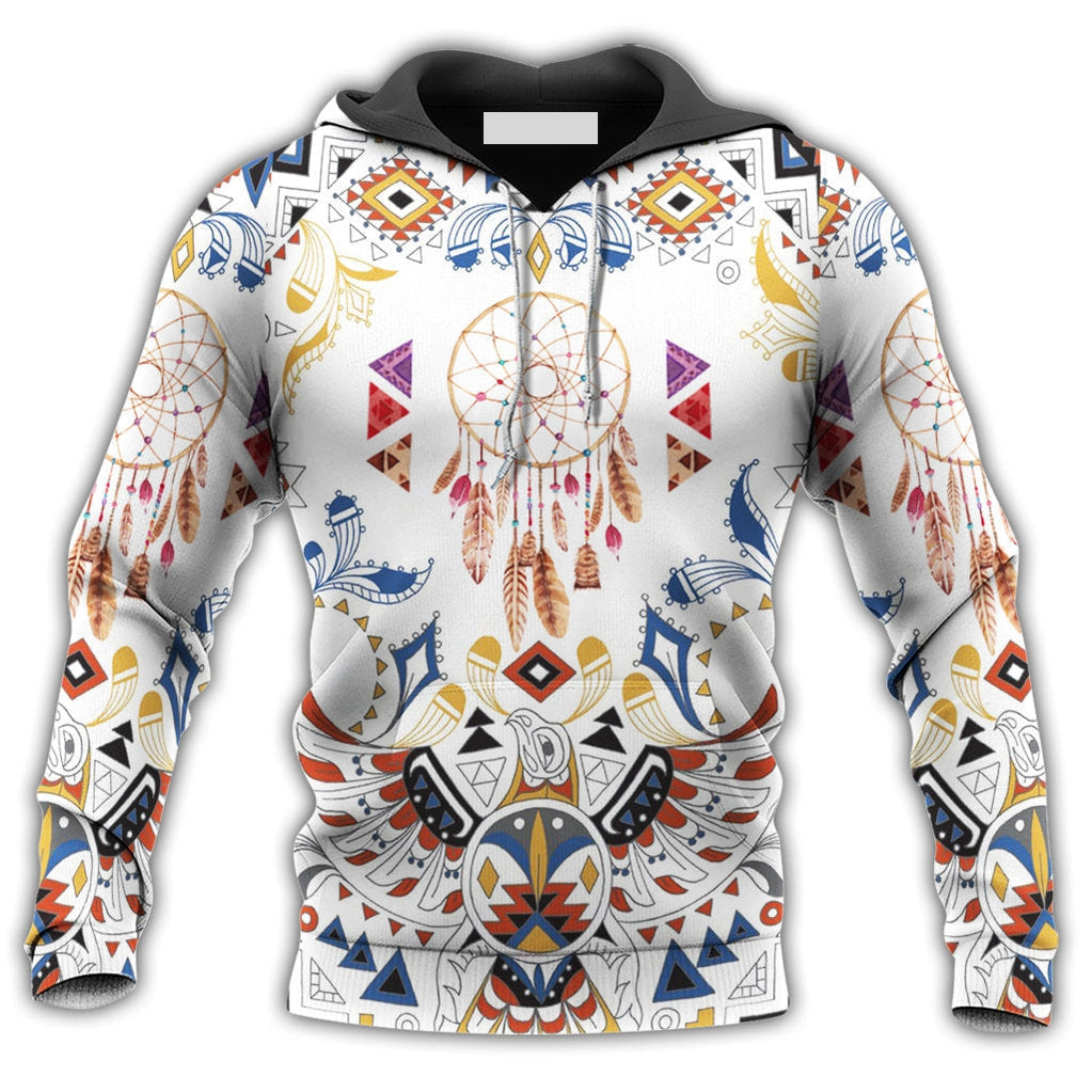 Native Dreamcatcher And White Pattern - Hoodie For Men & Women