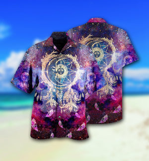 Native Dreamcatcher Moon Smile Mysterious Galaxy - Hawaiian Shirt