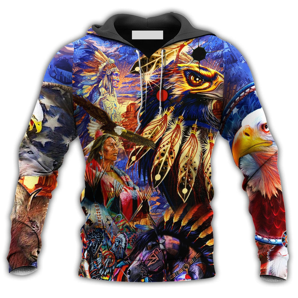 Native Eagle All My Heart Bright Colors - Hoodie For Men & Women