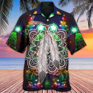 Native Feather Mandala Merry Christmas Stunning - Hawaiian Shirt