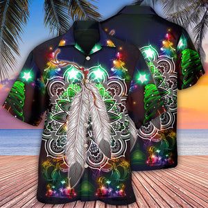 Native Feather Mandala Merry Christmas Stunning - Hawaiian Shirt