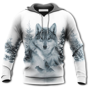 Native Life And American Culture Wolf In The Snow - Hoodie For Men & Women