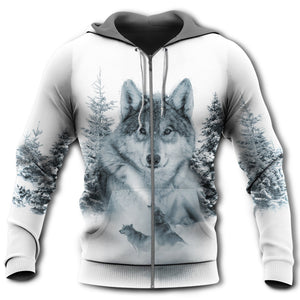 Native Life And American Culture Wolf In The Snow - Hoodie For Men & Women