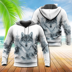 Native Life And American Culture Wolf In The Snow - Hoodie For Men & Women