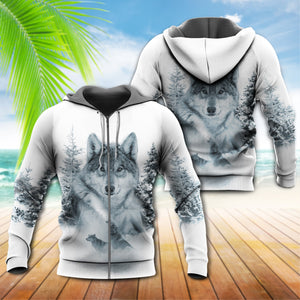 Native Life And American Culture Wolf In The Snow - Hoodie For Men & Women