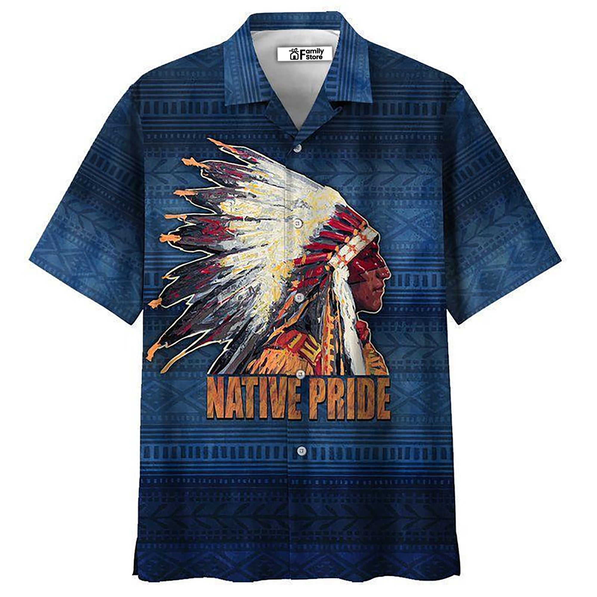 Native Pride Style Love Peace Blue - Hawaiian Shirt