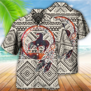 Native Style Cool Love Peace Pattern Feather - Hawaiian Shirt