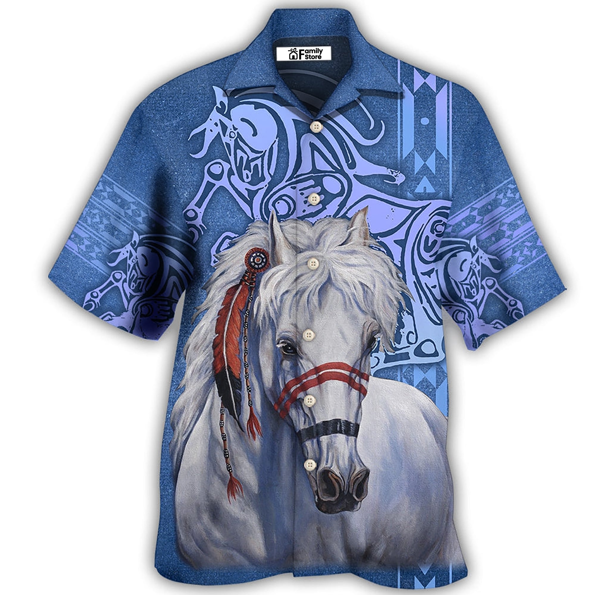 Native Style Love Peace Horse - Hawaiian Shirt