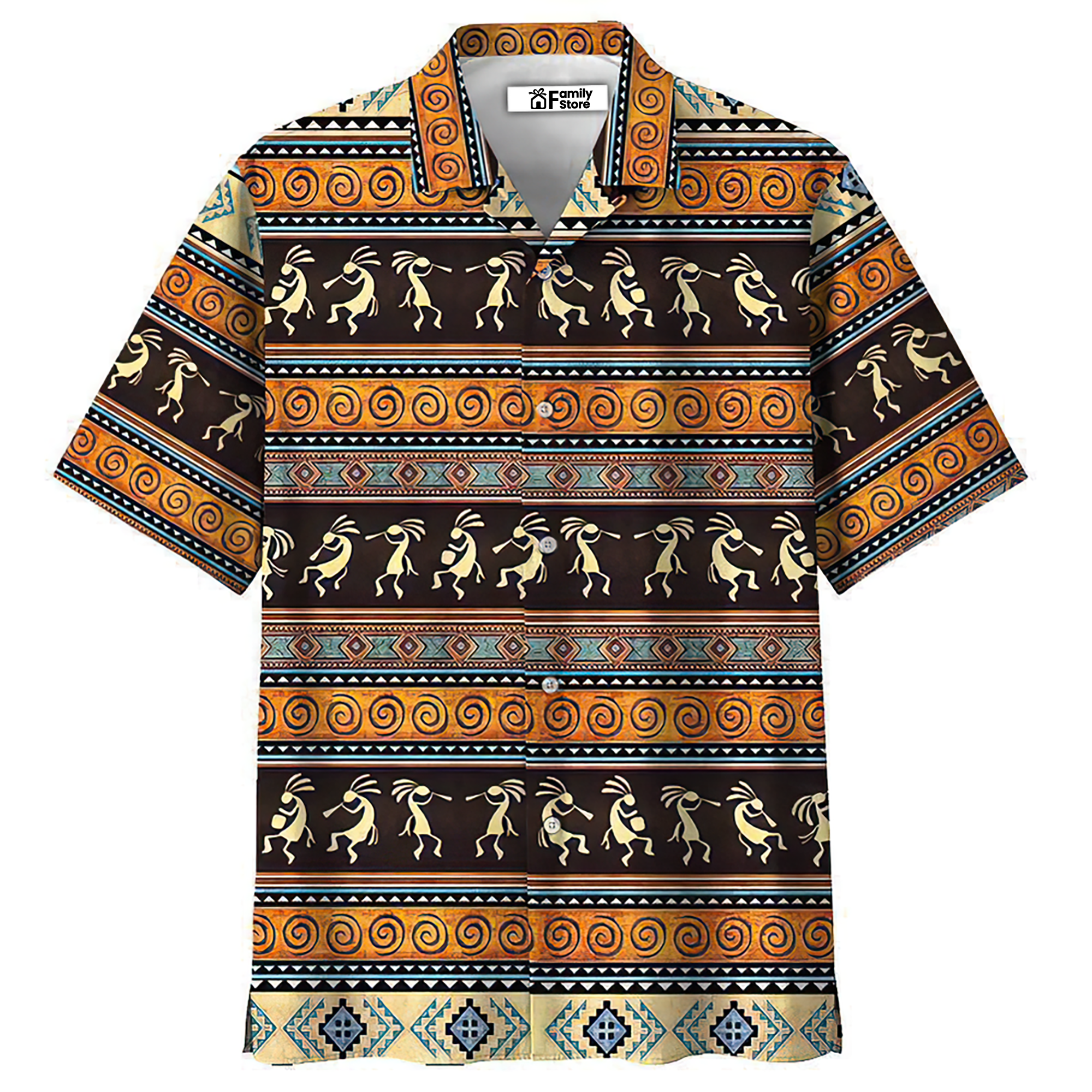 Native Style Love Peace Pattern - Hawaiian Shirt