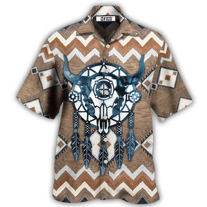 Native Style Love Peace Skull Dreamcather - Hawaiian Shirt