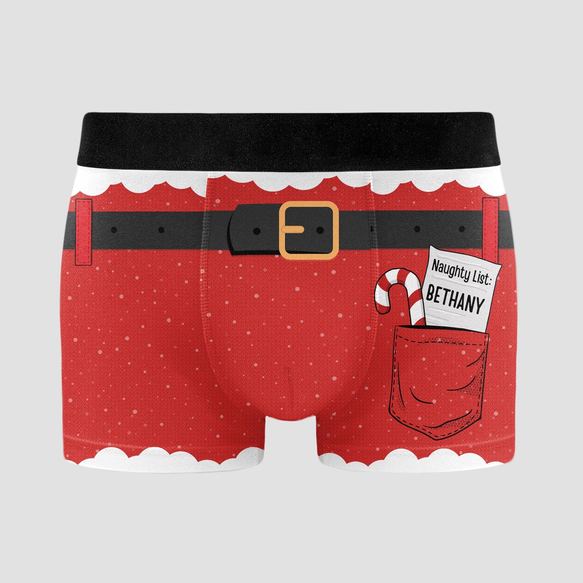 Naughty List Funny Christmas - Gift For Your Lover - Funny Personalized Custom Boxer Briefs, Men's Boxers