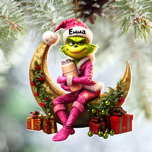 Naughty Green Monster - Personalized Stole Christmas Ornament DN100