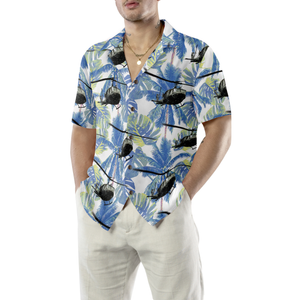 Navy Bell Twin Huey Hawaiian Shirt