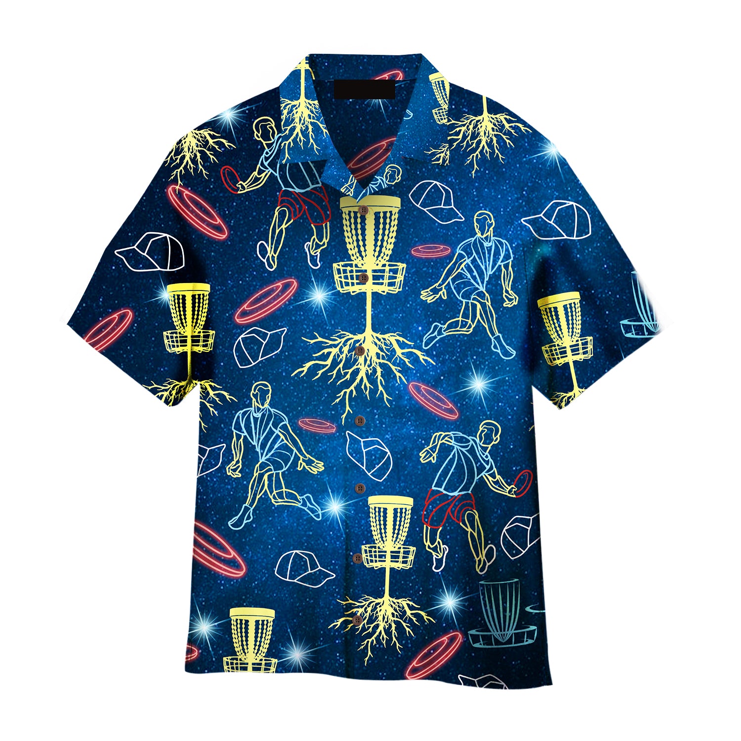 Neon Disc Golf Aloha Hawaiian Shirts For Men, Women