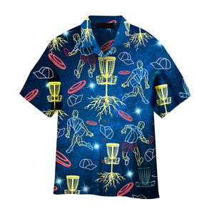 Neon Disc Golf Aloha Hawaiian Shirts For Men, Women