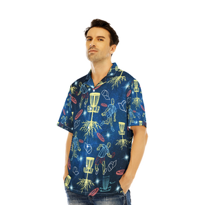 Neon Disc Golf Aloha Hawaiian Shirts For Men, Women