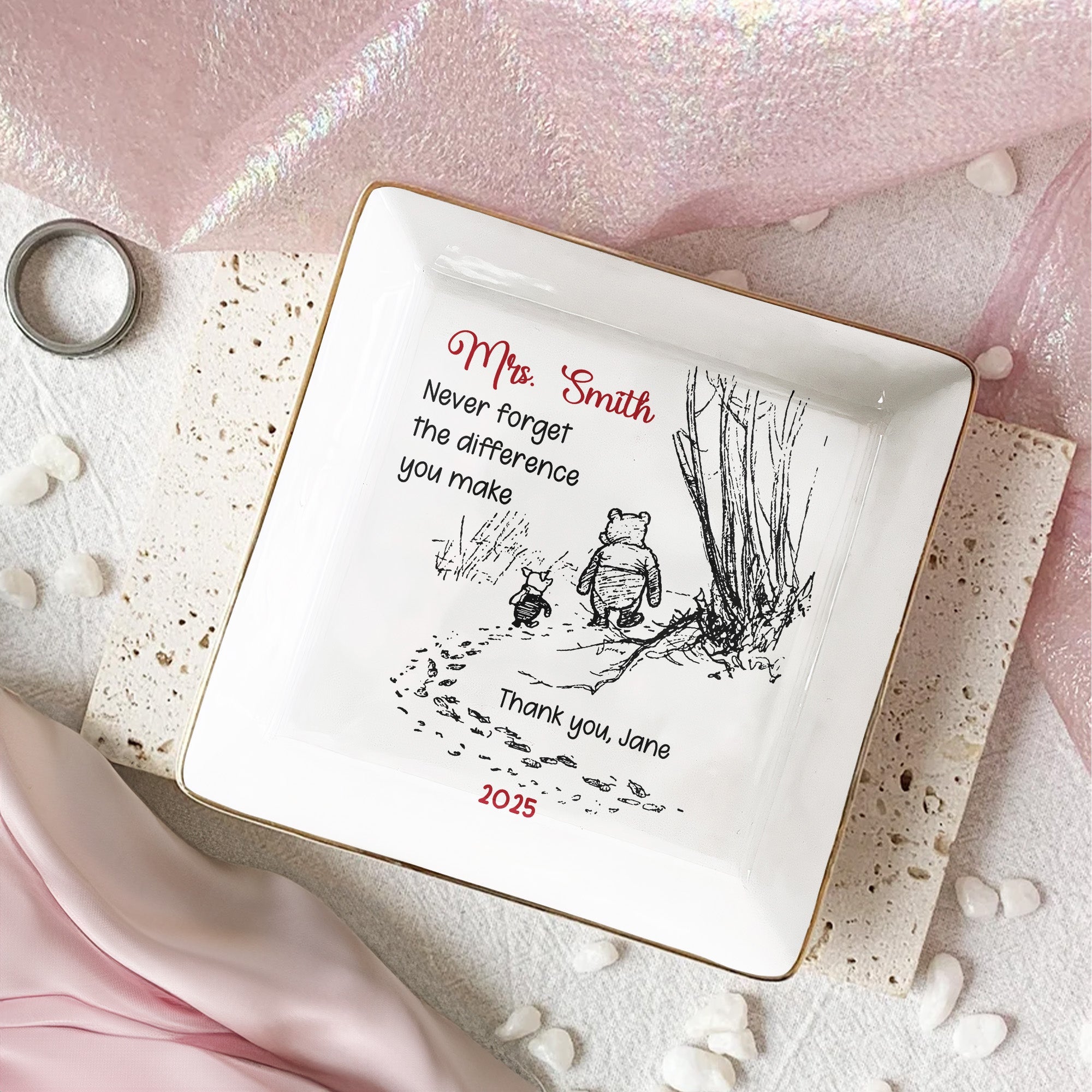 Never Forget The Difference You Make Appreciation Gift Personalized Jewelry Dish_2