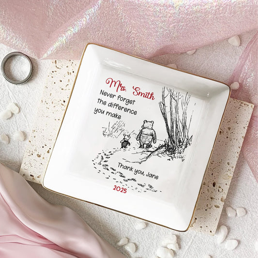 Never Forget The Difference You Make Appreciation Gift Personalized Jewelry Dish_2